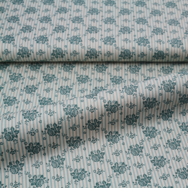 Baumwollstoff / Druckstoff Tilda Emily Teal Spring Diaries